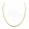 Stainless Steel Basic Necklace, Polished, Golden Finish, 04.116.0089.18 (01 MM Thickness, 18 Inches Length)