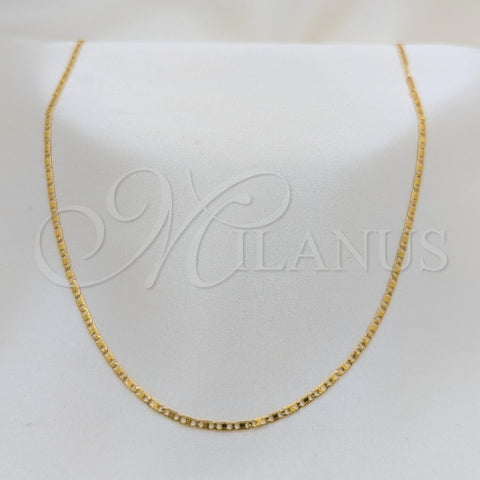 Stainless Steel Basic Necklace, Polished, Golden Finish, 04.116.0089.18 (01 MM Thickness, 18 Inches Length)