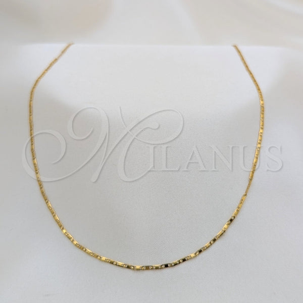 Stainless Steel Basic Necklace, Polished, Golden Finish, 04.116.0091.18 (01 MM Thickness, 18 Inches Length)