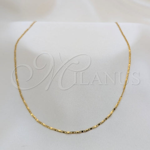 Stainless Steel Basic Necklace, Polished, Golden Finish, 04.116.0091.18 (01 MM Thickness, 18 Inches Length)