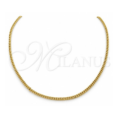 Stainless Steel Basic Necklace, Polished, Golden Finish, 04.116.0092.18 (01 MM Thickness, 18 Inches Length)