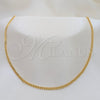 Stainless Steel Basic Necklace, Polished, Golden Finish, 04.116.0092.18 (01 MM Thickness, 18 Inches Length)