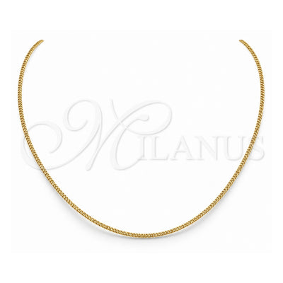 Stainless Steel Basic Necklace, Polished, Golden Finish, 04.116.0093.18 (01 MM Thickness, 18 Inches Length)