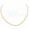 Stainless Steel Basic Necklace, Polished, Golden Finish, 04.116.0093.18 (01 MM Thickness, 18 Inches Length)