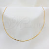 Stainless Steel Basic Necklace, Polished, Golden Finish, 04.116.0094.18 (01 MM Thickness, 18 Inches Length)