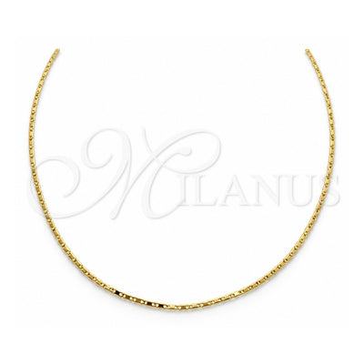 Stainless Steel Basic Necklace, Polished, Golden Finish, 04.116.0094.18 (01 MM Thickness, 18 Inches Length)