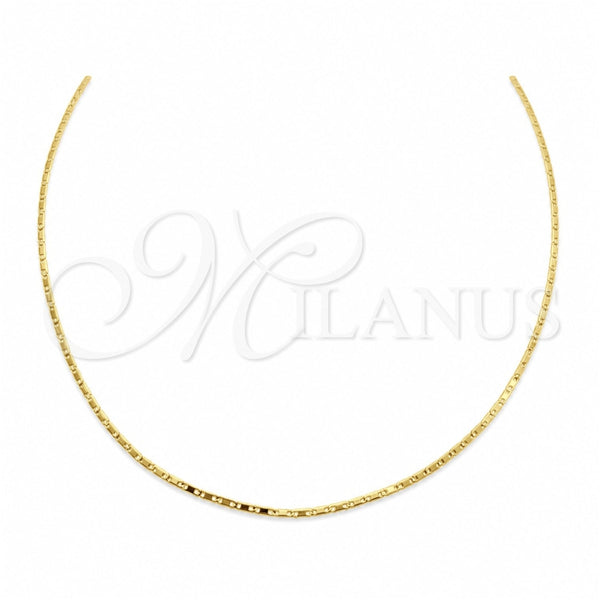 Stainless Steel Basic Necklace, Polished, Golden Finish, 04.116.0094.18 (01 MM Thickness, 18 Inches Length)