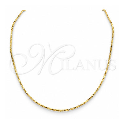Stainless Steel Basic Necklace, Polished, Golden Finish, 04.116.0095.18 (01 MM Thickness, 18 Inches Length)