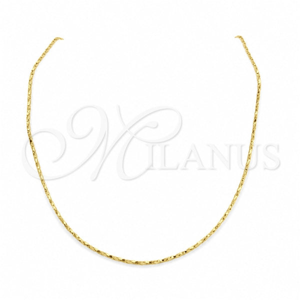 Stainless Steel Basic Necklace, Polished, Golden Finish, 04.116.0095.18 (01 MM Thickness, 18 Inches Length)