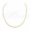 Stainless Steel Basic Necklace, Polished, Golden Finish, 04.116.0095.18 (01 MM Thickness, 18 Inches Length)