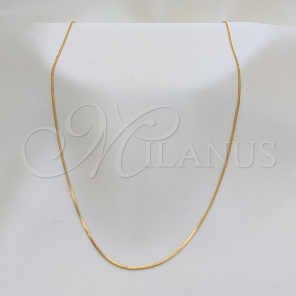 Stainless Steel Basic Necklace, Polished, Golden Finish, 04.116.0096.18 (01 MM Thickness, 18 Inches Length)