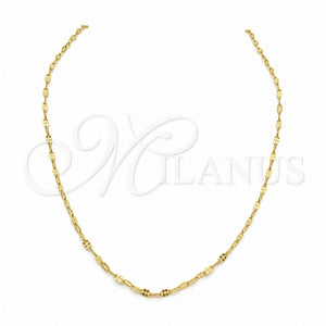 Stainless Steel Basic Necklace, Polished, Golden Finish, 04.116.0098.18 (01 MM Thickness, 18 Inches Length)