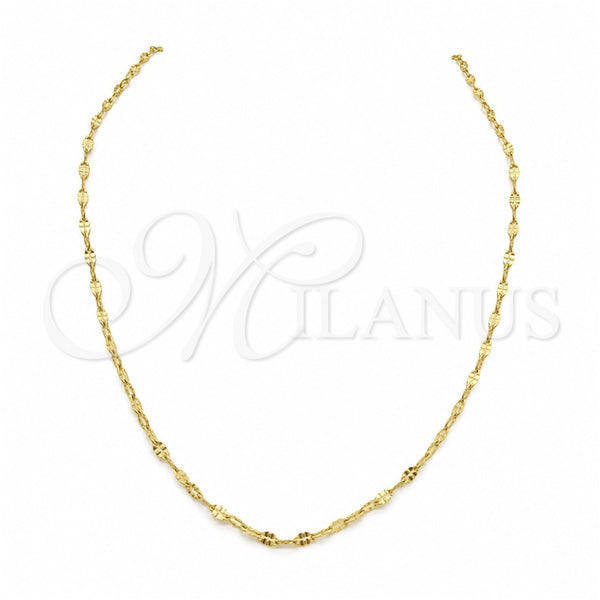 Stainless Steel Basic Necklace, Polished, Golden Finish, 04.116.0098.18 (01 MM Thickness, 18 Inches Length)