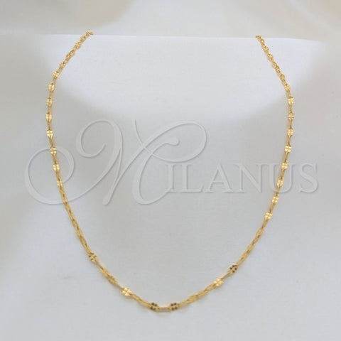 Stainless Steel Basic Necklace, Polished, Golden Finish, 04.116.0098.18 (01 MM Thickness, 18 Inches Length)