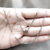 Stainless Steel Basic Necklace, Polished, Rhodium Finish, 04.116.0099.18 (01 MM Thickness, 18 Inches Length)