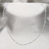 Stainless Steel Basic Necklace, Polished, Rhodium Finish, 04.116.0101.18 (01 MM Thickness, 18 Inches Length)