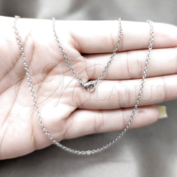 Stainless Steel Necklace — Basic Necklace Polished 04. 01 MM Thickness 18 — alternate product view — SKU 163895 | Acero Inoxidable collar — básico Necklace pulido 04. 01 MM Thickness 18 — SKU 163895