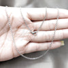 Stainless Steel Basic Necklace, Polished, Rhodium Finish, 04.116.0102.18 (01 MM Thickness, 18 Inches Length)