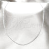 Stainless Steel Basic Necklace, Polished, Rhodium Finish, 04.116.0102.18 (01 MM Thickness, 18 Inches Length)