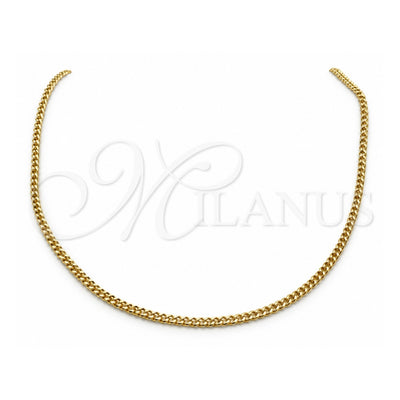 Stainless Steel Basic Necklace, Polished, Golden Finish, 04.116.0104.18 (01 MM Thickness, 18 Inches Length)