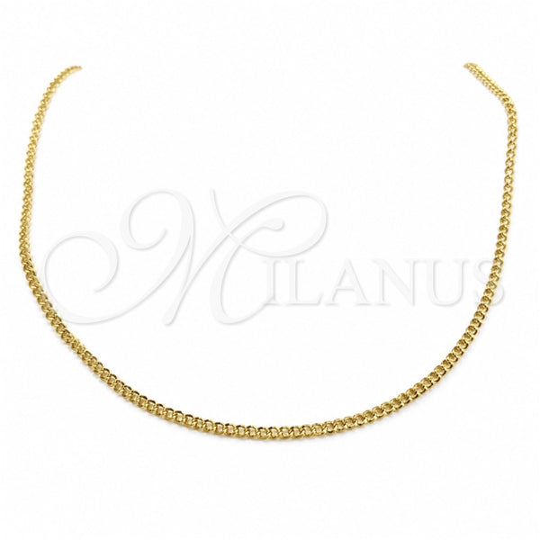 Stainless Steel Basic Necklace, Polished, Golden Finish, 04.116.0104.18 (01 MM Thickness, 18 Inches Length)