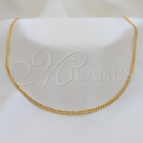 Stainless Steel Basic Necklace, Polished, Golden Finish, 04.116.0104.18 (01 MM Thickness, 18 Inches Length)