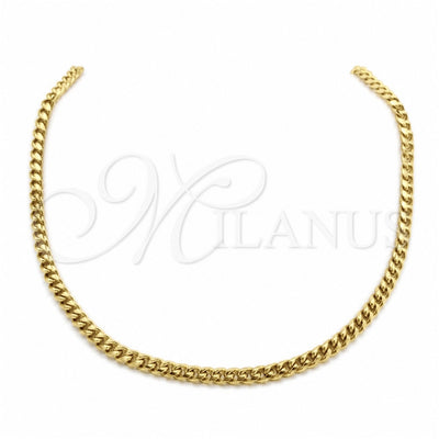 Stainless Steel Basic Necklace, Polished, Golden Finish, 04.116.0105.18 (01 MM Thickness, 18 Inches Length)