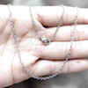 Stainless Steel Basic Necklace, Polished, Rhodium Finish, 04.116.0107.18 (01 MM Thickness, 18 Inches Length)