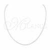 Stainless Steel Basic Necklace, Polished, Rhodium Finish, 04.116.0107.18 (01 MM Thickness, 18 Inches Length)