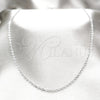 Stainless Steel Basic Necklace, Polished, Rhodium Finish, 04.116.0107.18 (01 MM Thickness, 18 Inches Length)