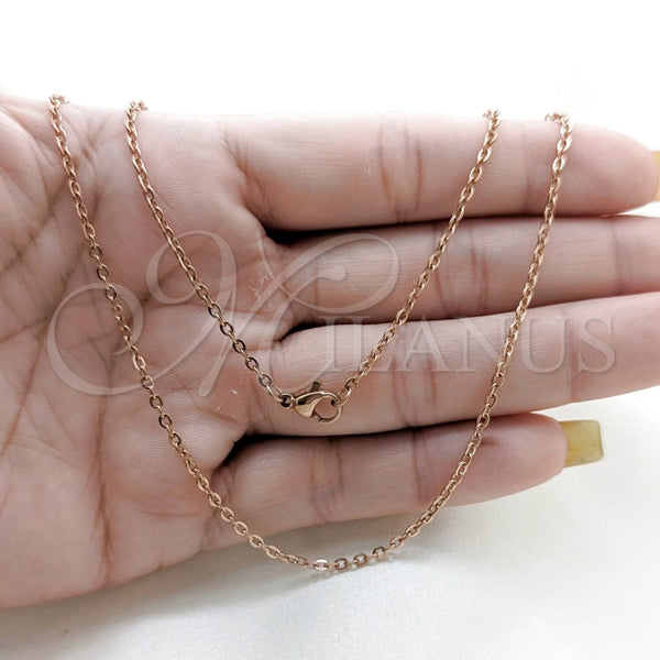 Stainless Steel Necklace — Basic Necklace Polished Rose 04. 01 MM Thickness — alternate product view — SKU 163902 | Acero Inoxidable collar — básico Necklace pulido Rose 04. 01 MM Thickness — SKU 163902