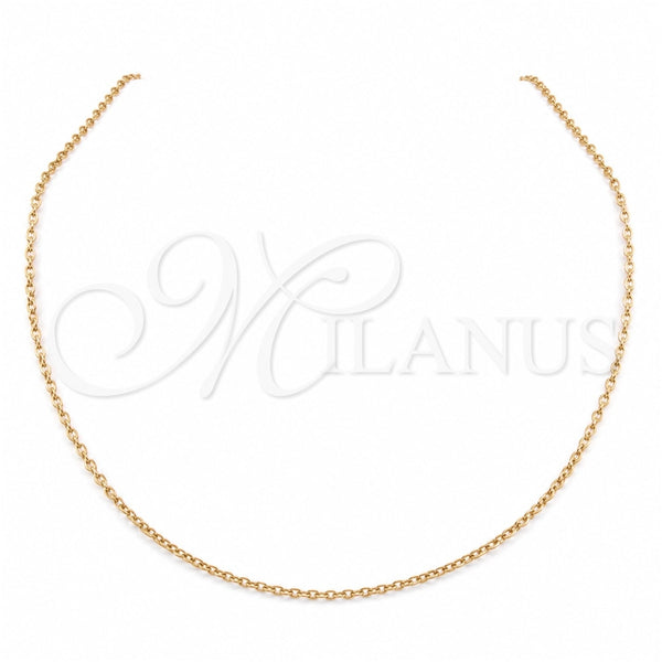 Stainless Steel Basic Necklace, Polished, Rose Gold Finish, 04.116.0108.18 (01 MM Thickness, 18 Inches Length)