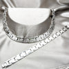 Stainless Steel Necklace and Bracelet, Polished, Rhodium Finish, 06.116.0100