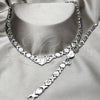 Stainless Steel Necklace and Bracelet, Love Design, Polished, Rhodium Finish, 06.116.0101