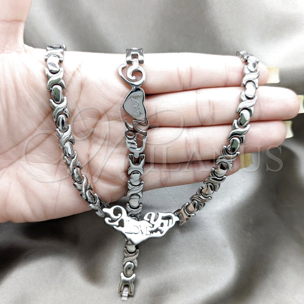 Stainless Steel Bracelet — Necklace and Bracelet Love Design Polished 06. — alternate product view — SKU 163905 | Acero Inoxidable brazalete — Necklace and Bracelet Love diseño pulido 06. — SKU 163905