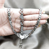 Stainless Steel Necklace and Bracelet, Love Design, Polished, Rhodium Finish, 06.116.0102
