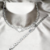Stainless Steel Necklace and Bracelet, Love Design, Polished, Rhodium Finish, 06.116.0102
