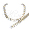 Stainless Steel Necklace and Bracelet, Polished, Two Tone, 06.116.0103