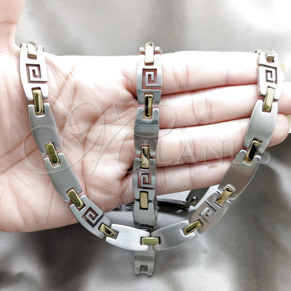 Stainless Steel Bracelet — Necklace and Bracelet Polished Two Tone 06. — alternate product view — SKU 163907 | Acero Inoxidable brazalete — Necklace and Bracelet pulido Two Tone 06. — SKU 163907