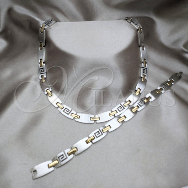 Stainless Steel Bracelet — Necklace and Bracelet Polished Two Tone 06. — main product view — SKU 163907 | Acero Inoxidable brazalete — Necklace and Bracelet pulido Two Tone 06. — SKU 163907