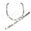 Stainless Steel Necklace and Bracelet, Polished, Two Tone, 06.116.0104