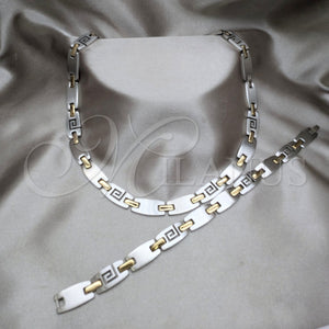Stainless Steel Bracelet — Necklace and Bracelet Polished Two Tone 06. — main product view — SKU 163907 | Acero Inoxidable brazalete — Necklace and Bracelet pulido Two Tone 06. — SKU 163907