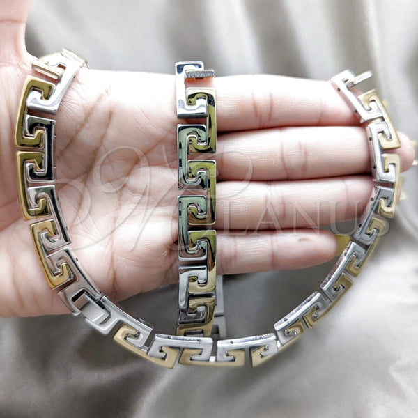 Stainless Steel Bracelet — Necklace and Bracelet Polished Two Tone 06. — alternate product view — SKU 163908 | Acero Inoxidable brazalete — Necklace and Bracelet pulido Two Tone 06. — SKU 163908