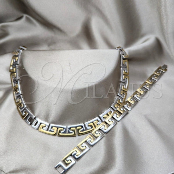 Stainless Steel Bracelet — Necklace and Bracelet Polished Two Tone 06. — main product view — SKU 163908 | Acero Inoxidable brazalete — Necklace and Bracelet pulido Two Tone 06. — SKU 163908