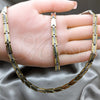 Stainless Steel Necklace and Bracelet, Polished, Two Tone, 06.116.0106