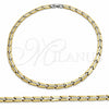 Stainless Steel Necklace and Bracelet, Polished, Two Tone, 06.116.0106