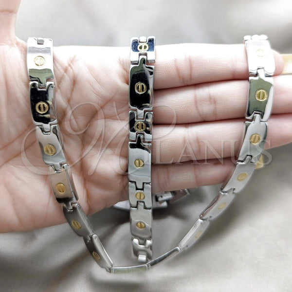 Stainless Steel Bracelet — Necklace and Bracelet Polished Two Tone 06. — alternate product view — SKU 163912 | Acero Inoxidable brazalete — Necklace and Bracelet pulido Two Tone 06. — SKU 163912