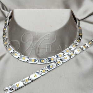 Stainless Steel Bracelet — Necklace and Bracelet Polished Two Tone 06. — main product view — SKU 163912 | Acero Inoxidable brazalete — Necklace and Bracelet pulido Two Tone 06. — SKU 163912