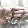 Stainless Steel Necklace and Bracelet, Polished, Rhodium Finish, 06.116.0110