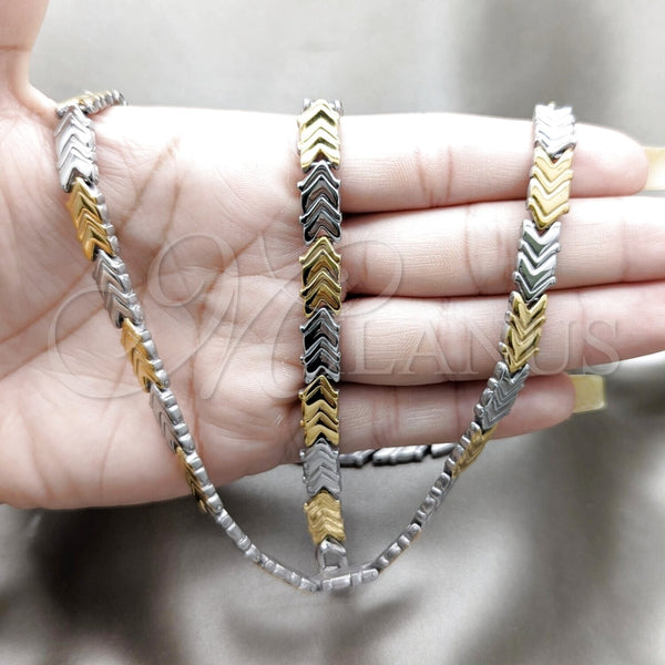 Stainless Steel Bracelet — Necklace and Bracelet Polished Two Tone 06. — alternate product view — SKU 163914 | Acero Inoxidable brazalete — Necklace and Bracelet pulido Two Tone 06. — SKU 163914